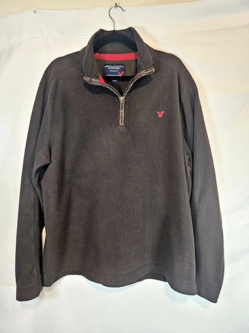 American Eagle Outfitters Black Fleece Half-Zip Pullover XL Y2K 2000s 90s